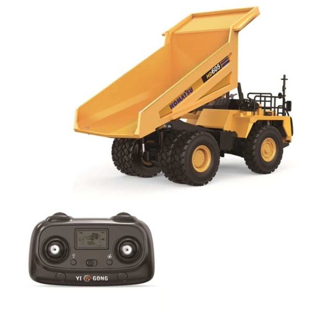 YI GONG YG605 RTR 1/50 2.4G RC Car Alloy Screw Dump Truck Simulation Engineering Electric Remote Control Construction LED Light Sound Fully Function Vehicles Models Kids Children Toys — view 7