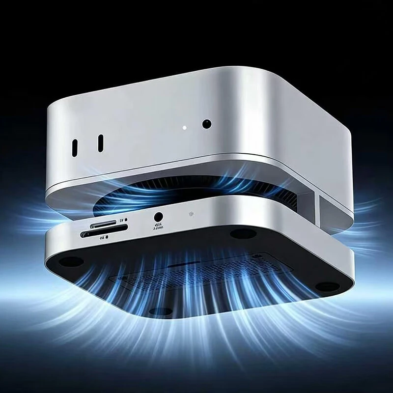 YICOSUN 10-in-1 USB-C Hub Docking Station for MacMini M4 Support 4K60Hz M.2 NVMe/SATA SSD USB3.2 10Gbps 3.5MM SD&TF Aluminum Alloy USB Hub — view 6