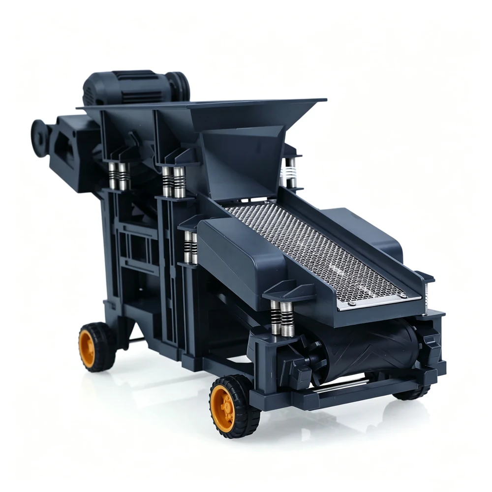 YIGONG YG180 1/50 RC Car Vibrating Sand Screening Machine Truck Simulation Engineering Electric Remote Control Construction LED Light Sound Fully Function Vehicles Models Kids Children Toys — view 2