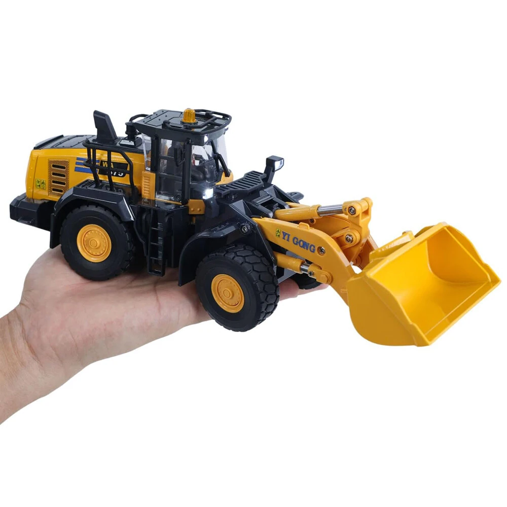 YIGONG YG475 RTR 1/50 2.4G RC Car Loader Alloy Bucket Simulated LED Light Sound Remote Controlled Engineering Vehicle Desktop Toys Model Collection Gift For Boys — view 3