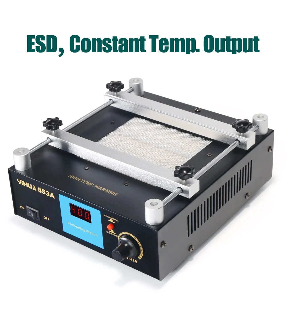 YIHUA 853A Preheating Soldering Station 450W Ceramic Heater 120x120mm Heating Area Anti Static PCB Rework Tool — view 2