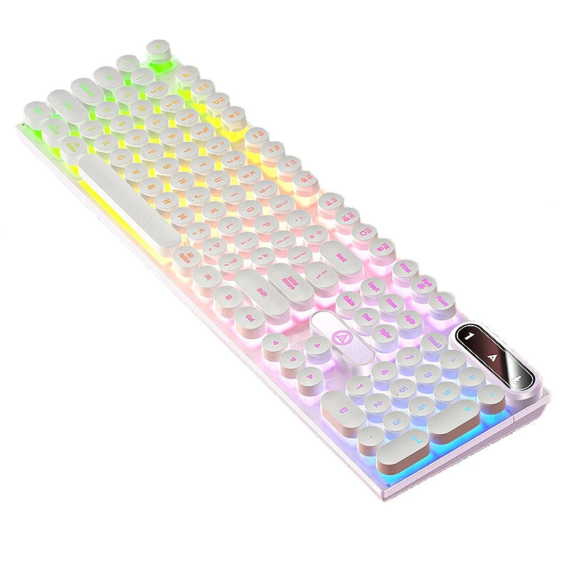YINDIAO K600 104 Keys Wired Gaming Keyboard Punk Design Mechanical Feeling Keycaps RGB Light USB E-sports Gamer Keyboard for PC Computer Laptop — YINDIAO