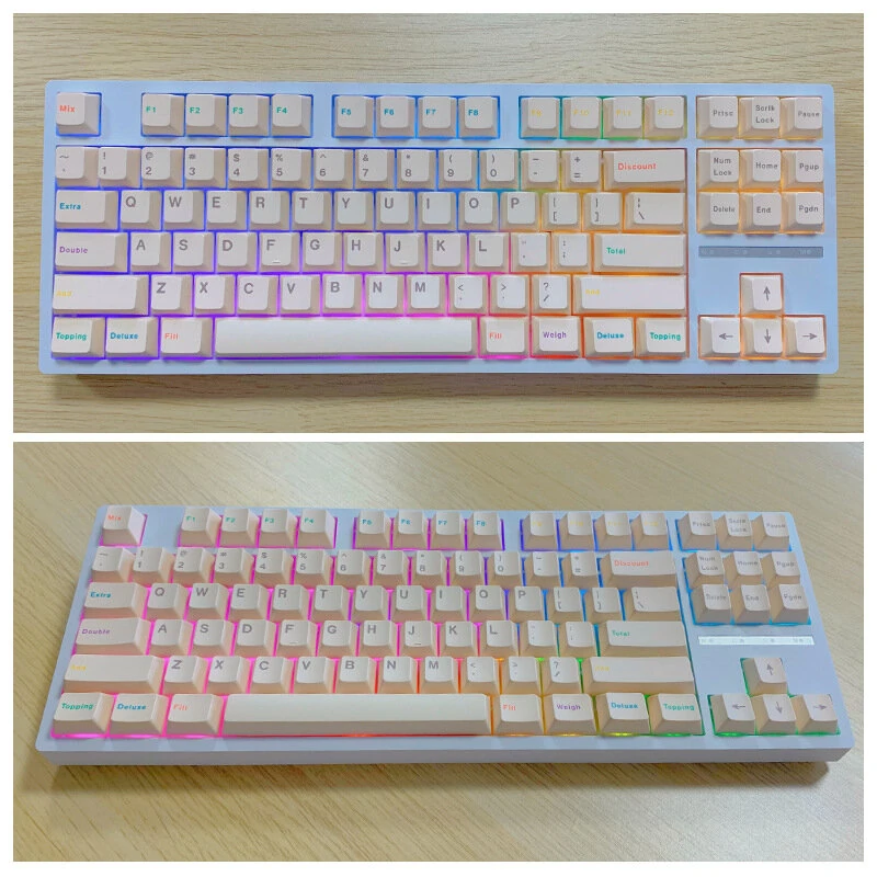 Yogurt 145 Keys Keycap Set Cherry Profile PBT Sublimation Suitable for 61/68/75/84/87/89/96/98/100/104/108 Keyboards — view 3