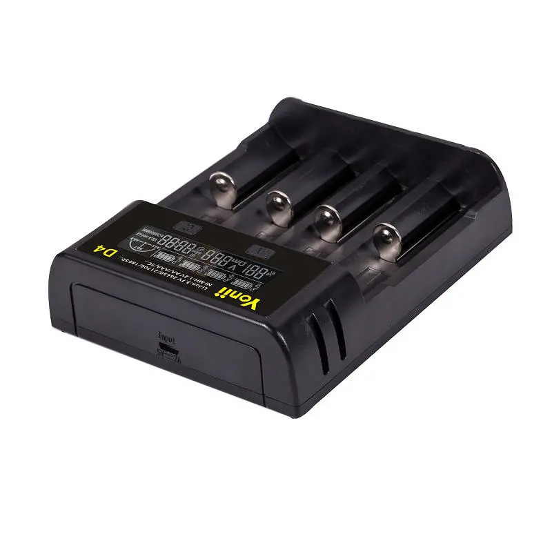 Yonii D4 Four Slot USB Rechargeable Lithium Battery Charger Multi-functional Int — view 2