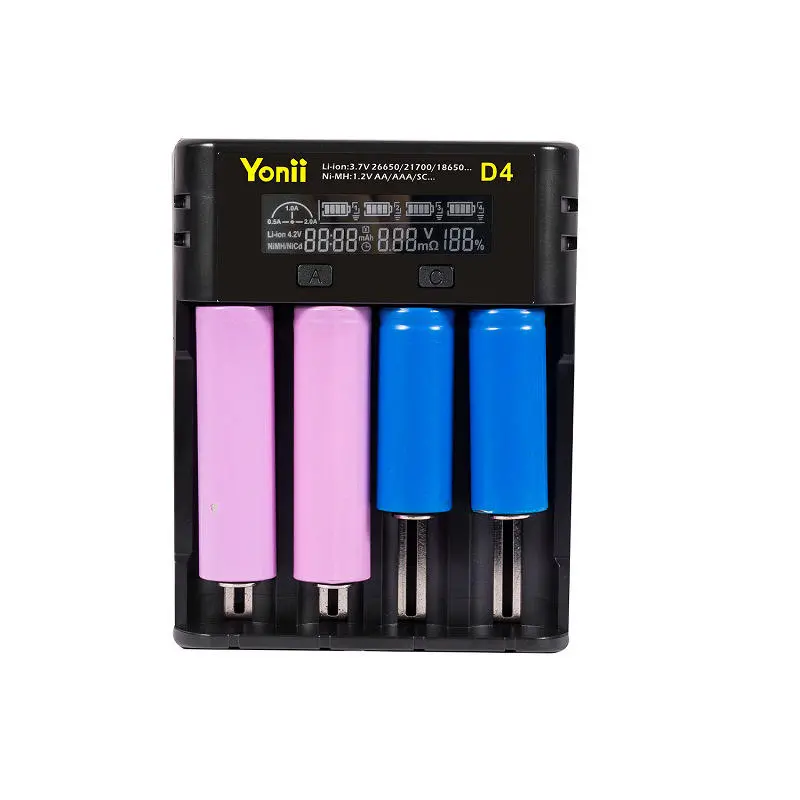 Yonii D4 Four Slot USB Rechargeable Lithium Battery Charger Multi-functional Int — view 5