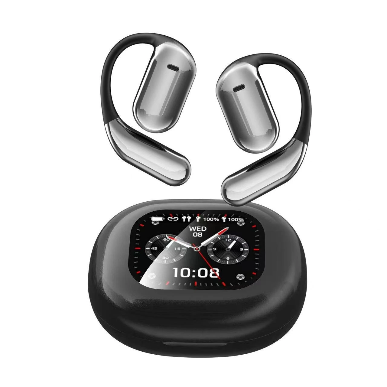 YYK-Q16PRO Wireless bluetooth 5.4 Earbuds AI Translation Earphone Touch Screen 360° Surround Stereo ENC Call Noise Cancelling 40H Playback Flexible Earhooks Sports Headphones — Pricio