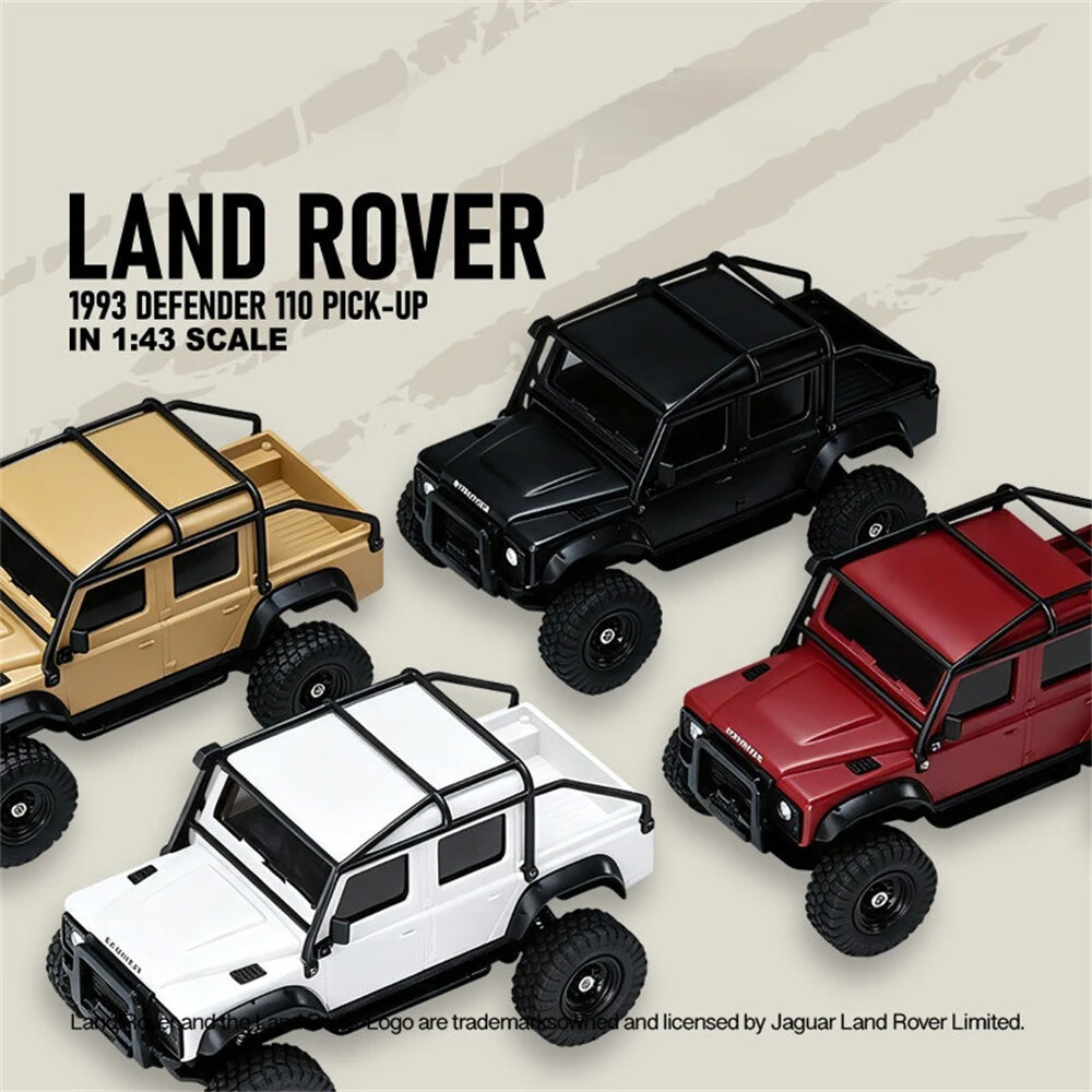 Z6761 1/43 2.4G 4WD for Land Rover 1993  110 Official Licensed Mini RC Car Rock Crawler Off-Road Climbing Pickup Truck LED Light Full Proportional Control Desktop Micro Vehicles Models Toys — view 5