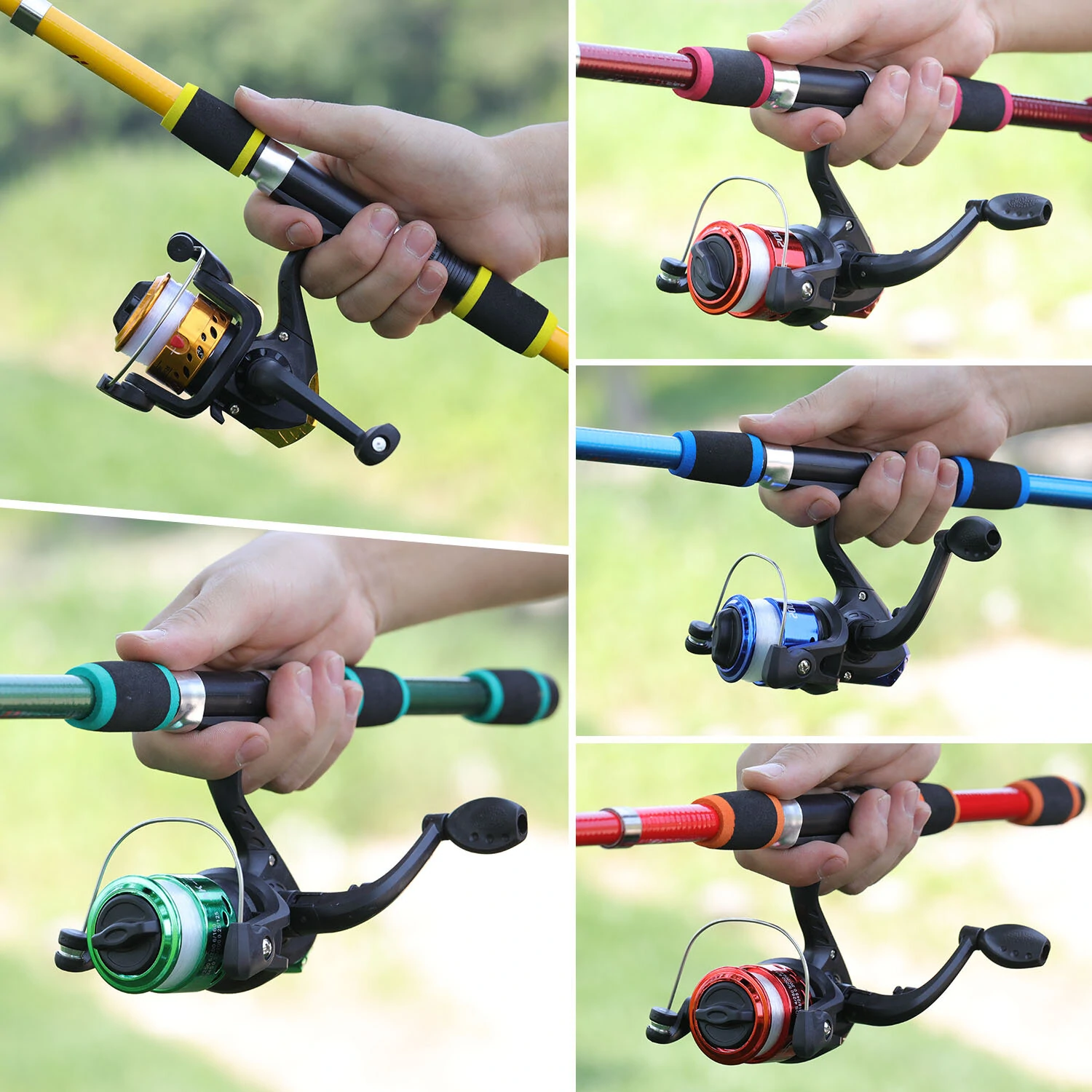 ZANLURE Spinning Fishing Rod Reel Combos 1.8M Telescopic Rod with 5.2:1 3BB Fishign Reel Max Drag 5kg Full Fishing Kit-Green — view 7