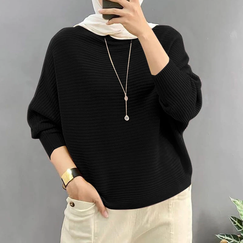 ZANZEA Daily Style Women Knitted Long Sleeve Crew Neck  T-shirt Casual Solid Loose Work Tops — view 2
