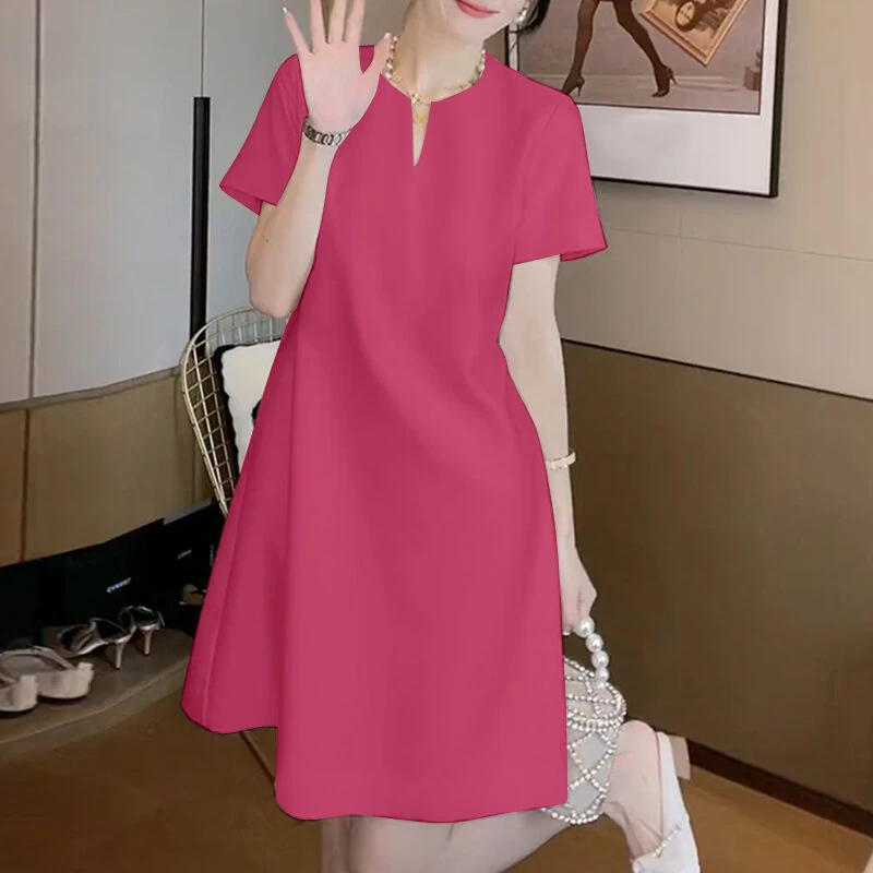 ZANZEA Elegant Style Women Summer Fashion V Neck Short Sleeve Sundress Casual Holiday Party Knee-length Dress — view 3
