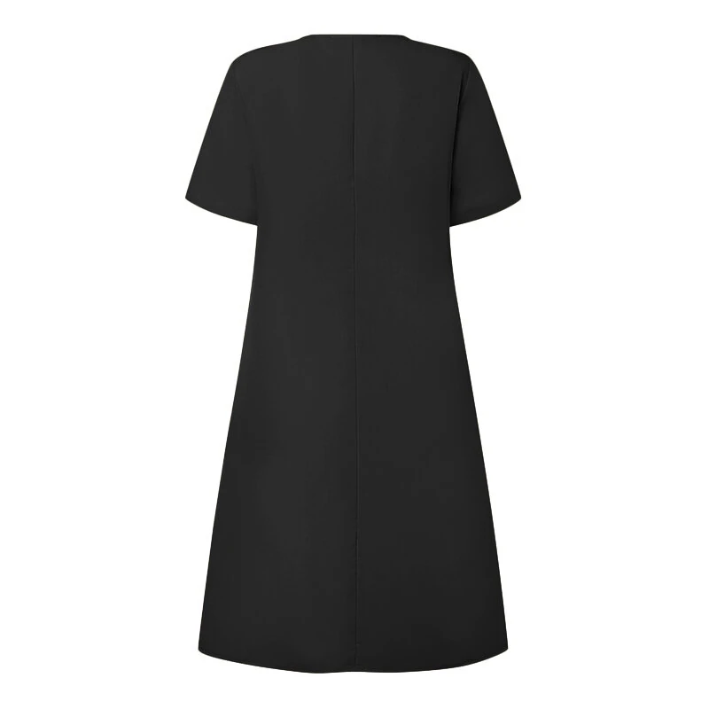 ZANZEA Elegant Style Women Summer Fashion V Neck Short Sleeve Sundress Casual Holiday Party Knee-length Dress — view 7