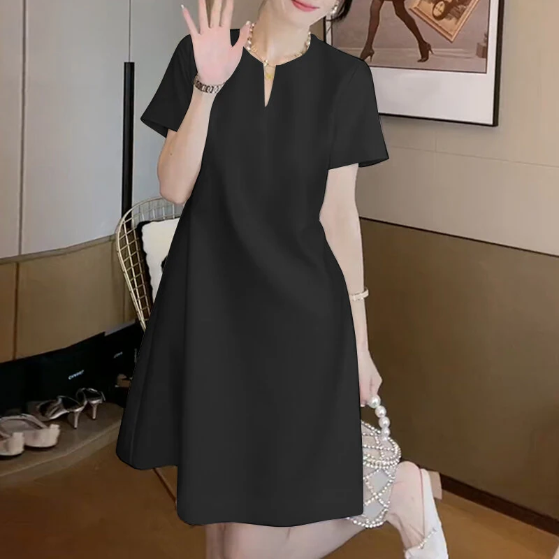 ZANZEA Elegant Style Women Summer Fashion V Neck Short Sleeve Sundress Casual Holiday Party Knee-length Dress — view 9