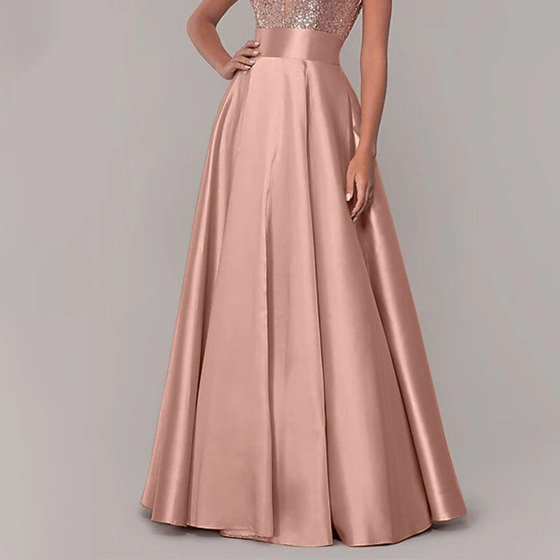 ZANZEA Stylish Women High Waist A-line Long Skirts Summer OL Work Skirt Jupe Female Solid Party Maxi Skirts Faldas Saia — ZANZEA
