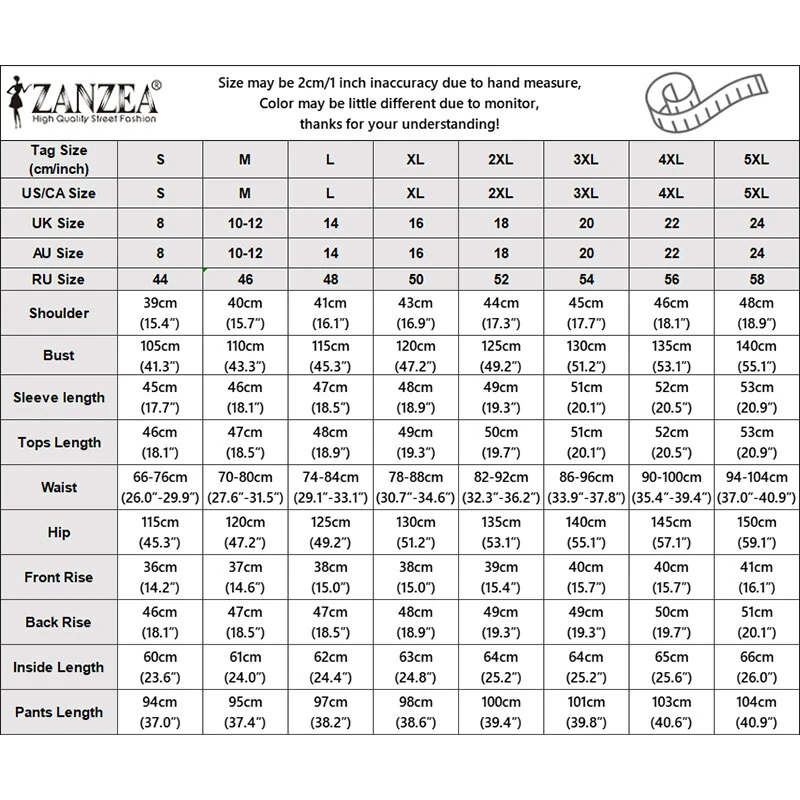 ZANZEA Women Two-piece Outfits 3/4 Sleeve O-Neck Top Elastic Waist Pleated Wide Leg Pants Sets — view 4