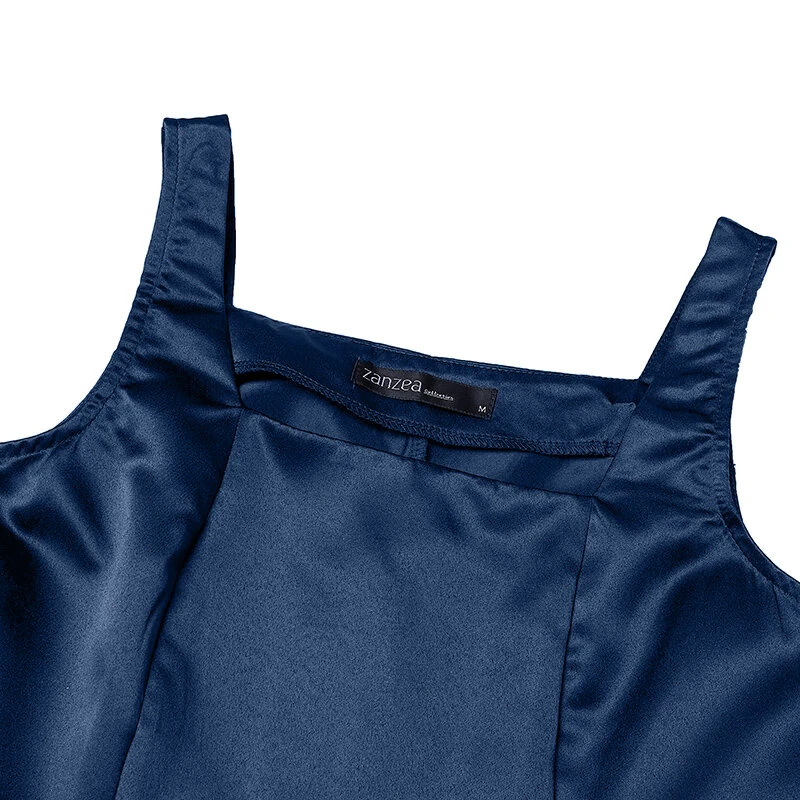 ZANZEA Womens Collect Waist A-Line Sundress Elegant Party Square Neck Tank Dress — view 6