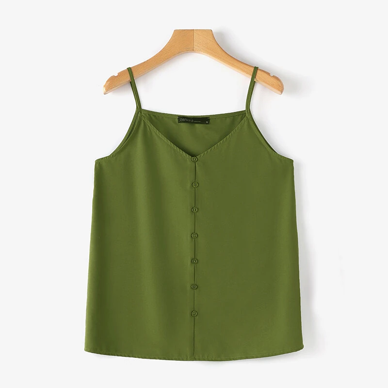 ZANZEA Womens Spaghetti Strap Camisole Summer Tank Tops V Neck Casual Slip Blouse Streetwear — view 4
