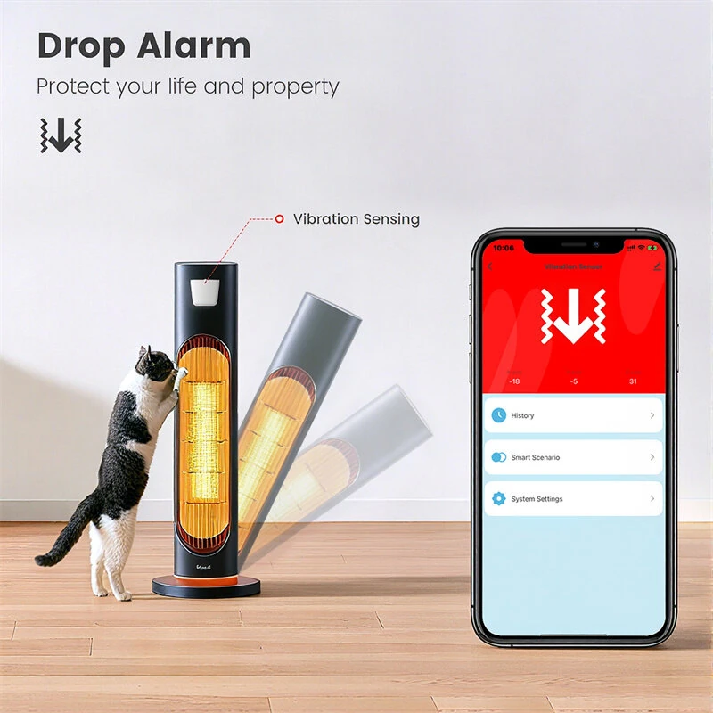 ZD100 Tuya Zigbe 3-in-1 Smart Sensor Vibration/Tilt/Drop Alarm IP67 Waterproof for Home Security Real Time APP Alerts Alexa Google Home Automation — view 5