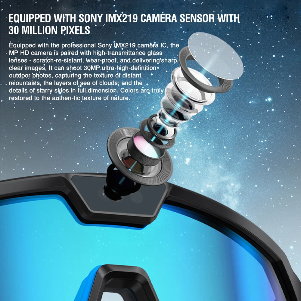 Zeblaze Q01 AI Sports Camera Smart Glasses 30MP Photo 8MP Video Recording WiFi Connection buetooth 5.3 TAC Polarized Lens with UV Protection Dual Anti Shake Technology Smart AI Assisted Glasses — view 3