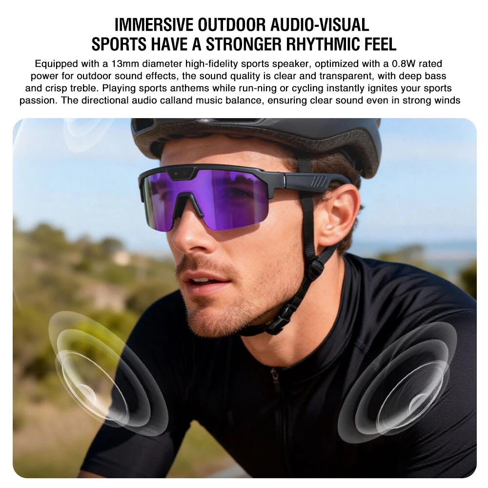 Zeblaze Q01 AI Sports Camera Smart Glasses 30MP Photo 8MP Video Recording WiFi Connection buetooth 5.3 TAC Polarized Lens with UV Protection Dual Anti Shake Technology Smart AI Assisted Glasses — view 5