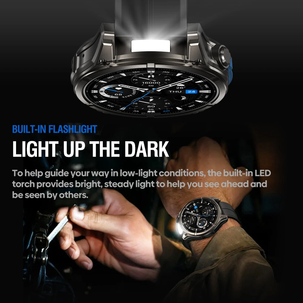 Zeblaze Vibe 8 1.43-inch AMOLED Display 818H SapphireLens Built-in LED Flashlight 60 Days Battery Life 5ATM&IP69K Waterproof bluetooth Call Heart Rate Blood Pressure Blood Oxygen Monitor Sleep Monitoring Breathing Training Multi-sport Modes Smart Watch — view 2