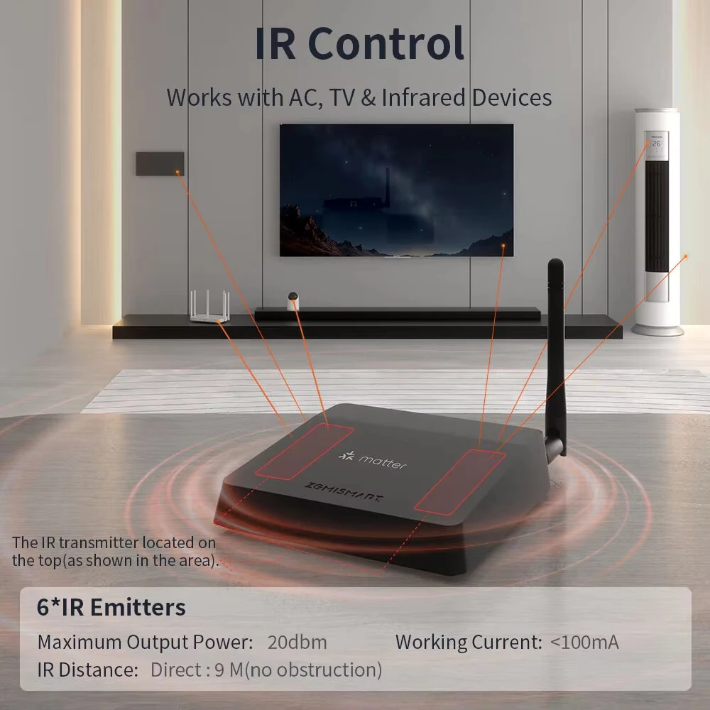 Zemismart M1 Pro Matter Thread Zigbe Hub with IR Control Smart Home Bridge Work with Homekit Google Assistant Tuya — view 4