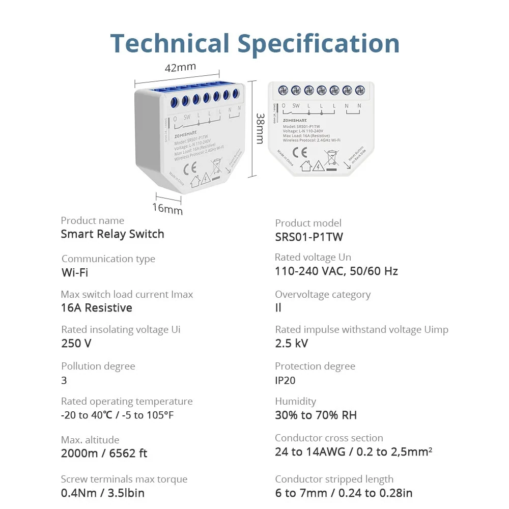 Zemismart WiFi Smart Relay Switch 1 Gang with Power Monitor Neutral Required Work with Tuya App Smart Life App — view 10