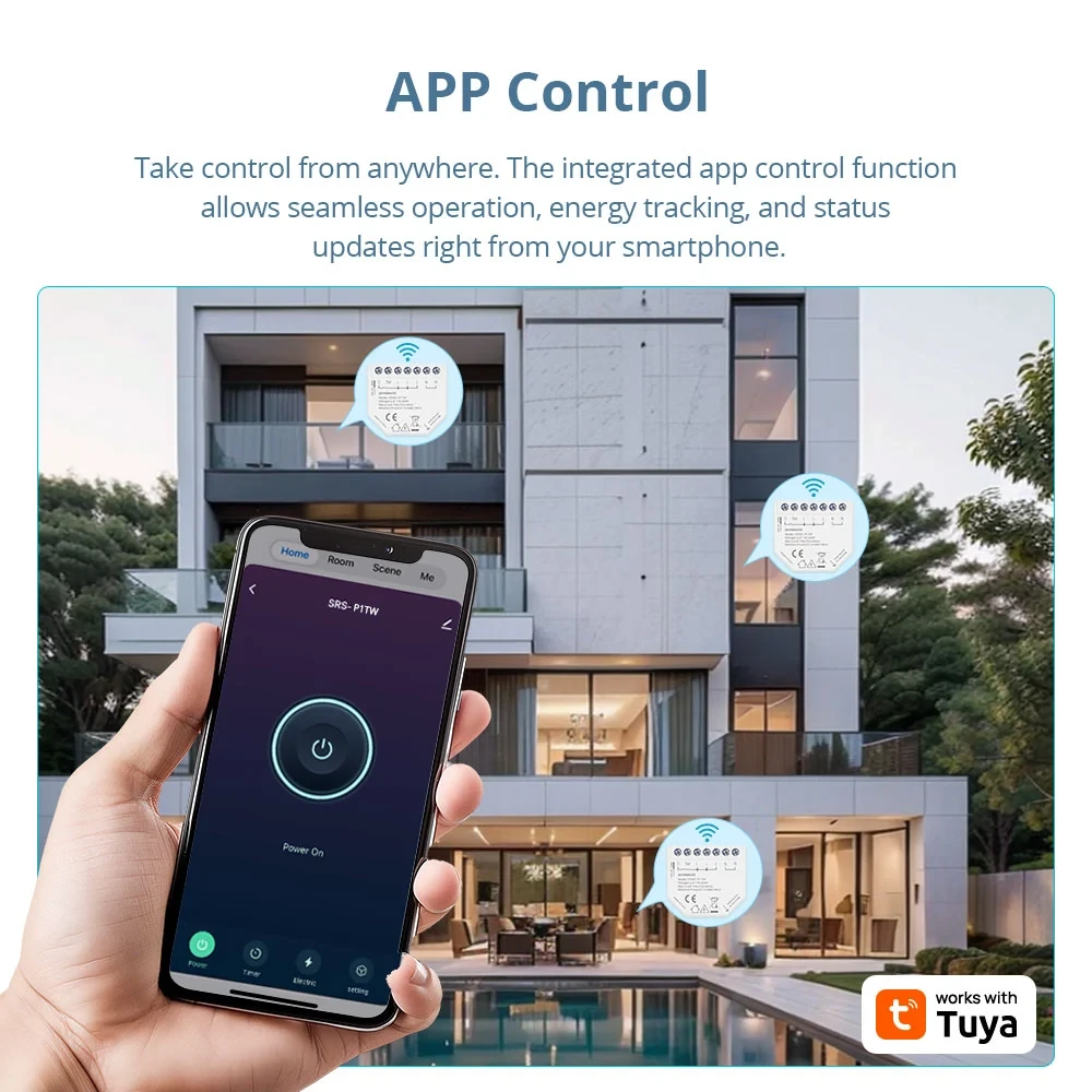 Zemismart WiFi Smart Relay Switch 1 Gang with Power Monitor Neutral Required Work with Tuya App Smart Life App — view 8