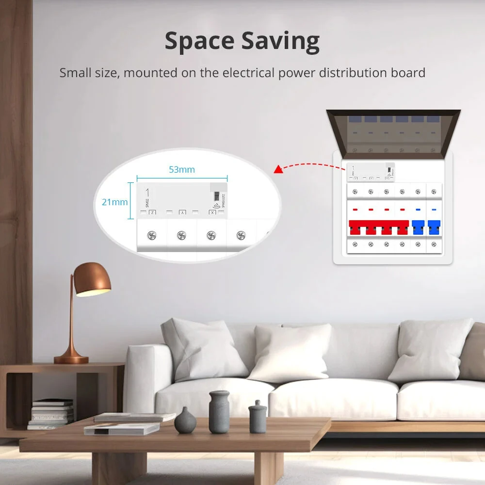 Zemismart Zigbe 3 Phase Electric Energy Meter 63A Smart Power Consumption Monitor Sensor Zigbee2mqtt works with Tuya Home Assistant — view 4