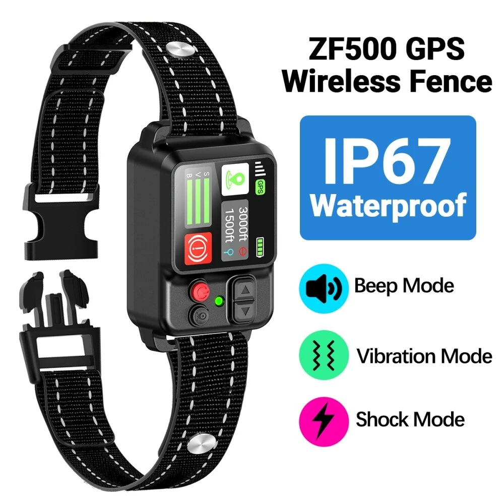 ZF500 GPS Wireless Dog Fence Collar 3-In-1 Safe Beep Vibration Shock Training IP67 Waterproof Type-C Fast Charging Long Runtime Smart GPS Fence Collar for Pet Safety Protection — view 2