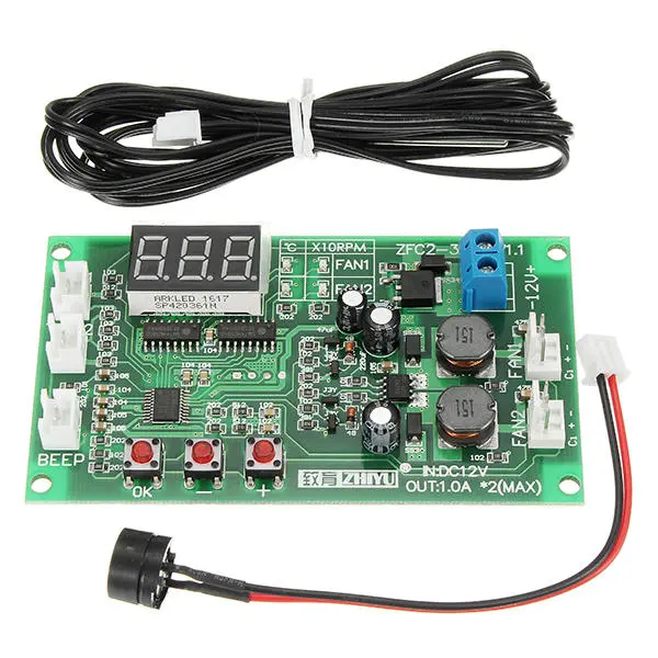 ZHIYU® DC 12V 2 Way 3 Wire Fan Smart Temperature Controller With Temperature Sp — view 4