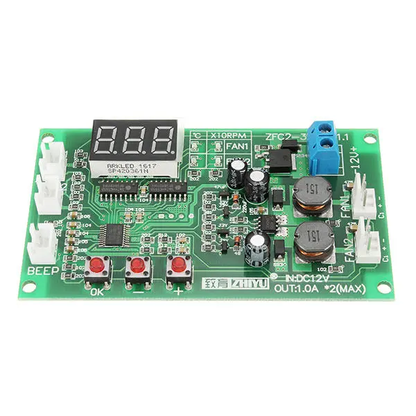 ZHIYU® DC 12V 2 Way 3 Wire Fan Smart Temperature Controller With Temperature Sp — view 5