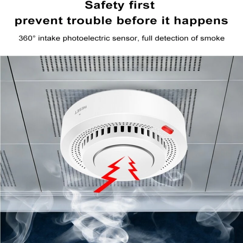 Zigbe Smart Smoke Detector 20-30m² Coverage High-Sensitivity Alarm 85dB Loud Audio Visual Warning Voice Control Mobile Real-Time Alert Long-Life Battery Wireless Smoke Sensor for Home Office — view 4