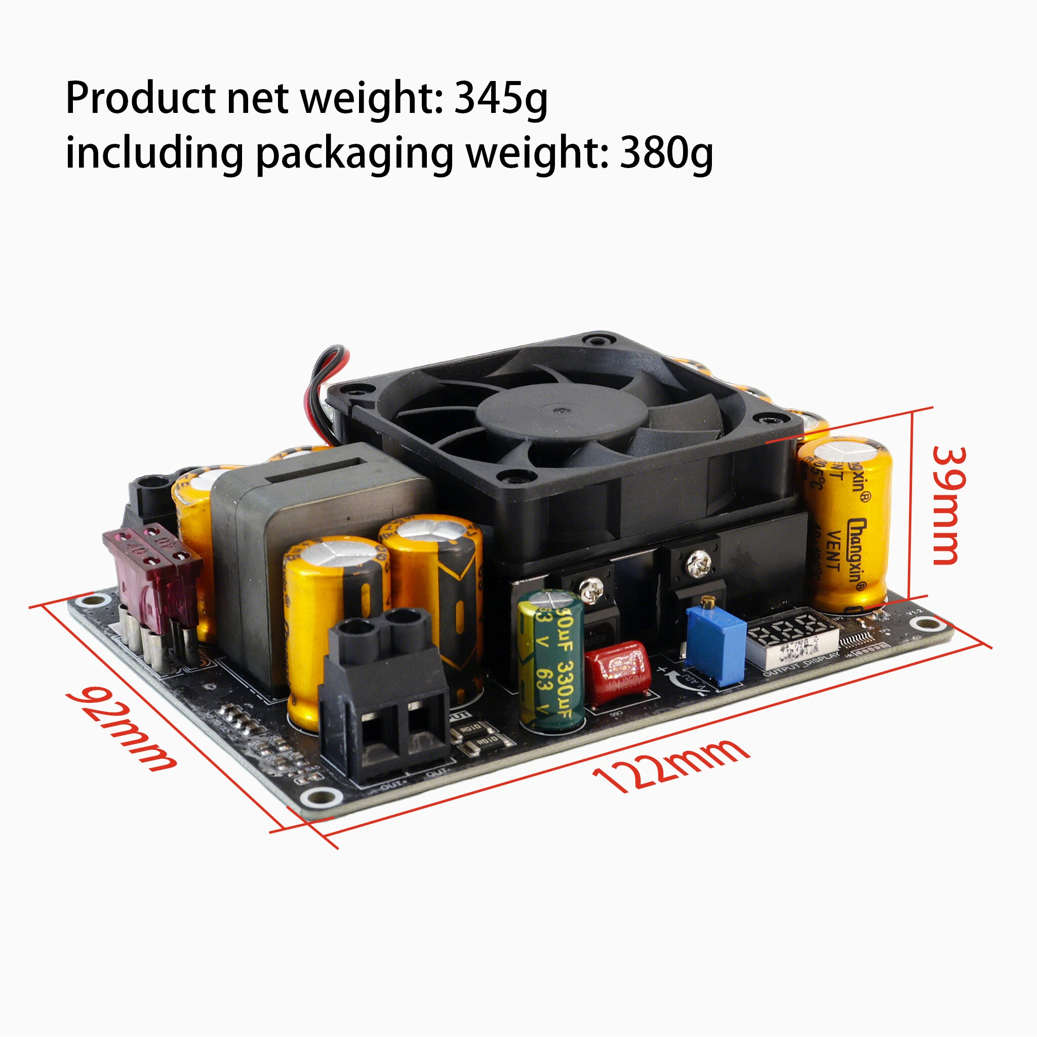 ZK-PW500 Boost Converter Module 11-27V DC Input VIN-50V Output 500W Voltage Regulator Power Supply Board — view 3