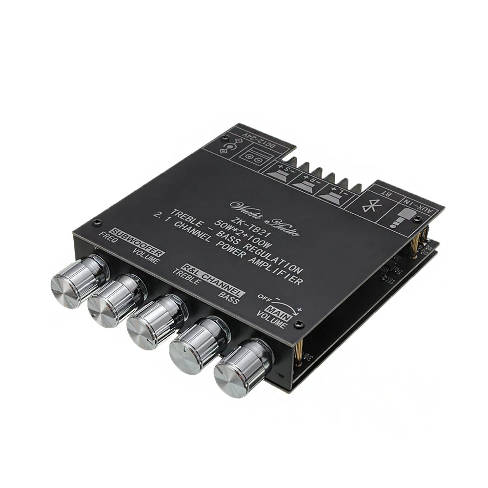 ZK-TB21 TPA3116D2 bluetooth 5.0 Subwoofer Amplifier Board 50WX2+100W 2.1 Channel Power Audio Stereo Bass AMP — Pricio