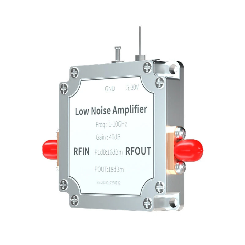 ZL110G V1.0 Broadband Low Noise Amplifier 1-10GHz 40dB High Gain RF Amplifier LNA with SMA Connector — view 3