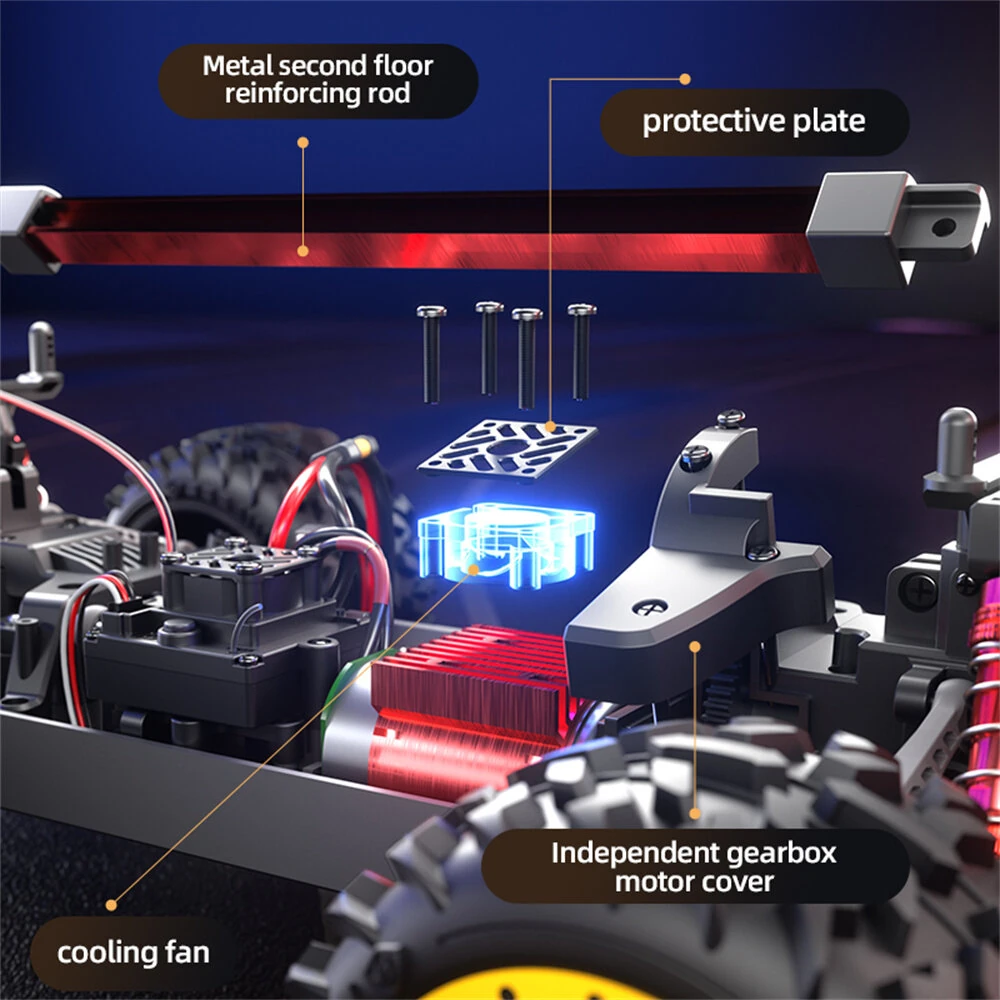 ZLL SG110PRO RTR 1/10 2.4G 4WD 40km/h RC Car High Speed Off-Road Truck LED Light Metal Dogbone Oil Shocks Vehicles Models Toys — view 8