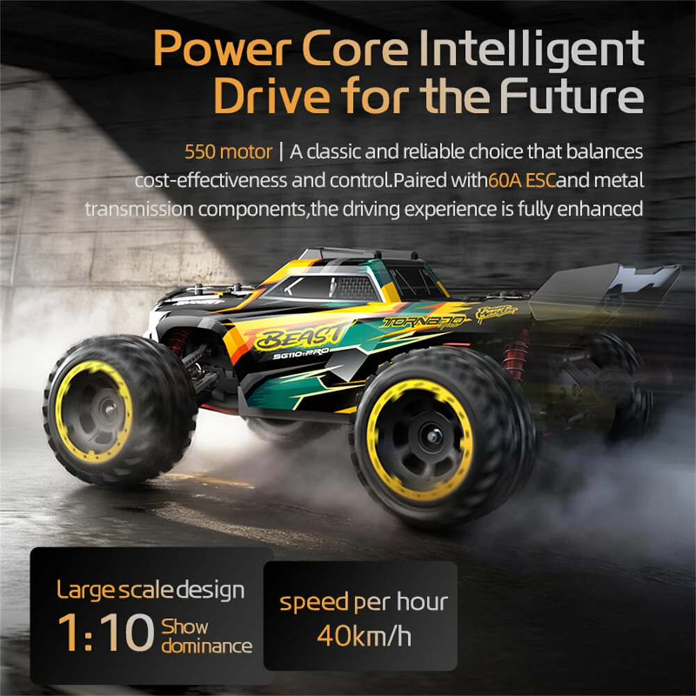 ZLL SG110PRO RTR 1/10 2.4G 4WD 40km/h RC Car High Speed Off-Road Truck LED Light Metal Dogbone Oil Shocks Vehicles Models Toys — view 9