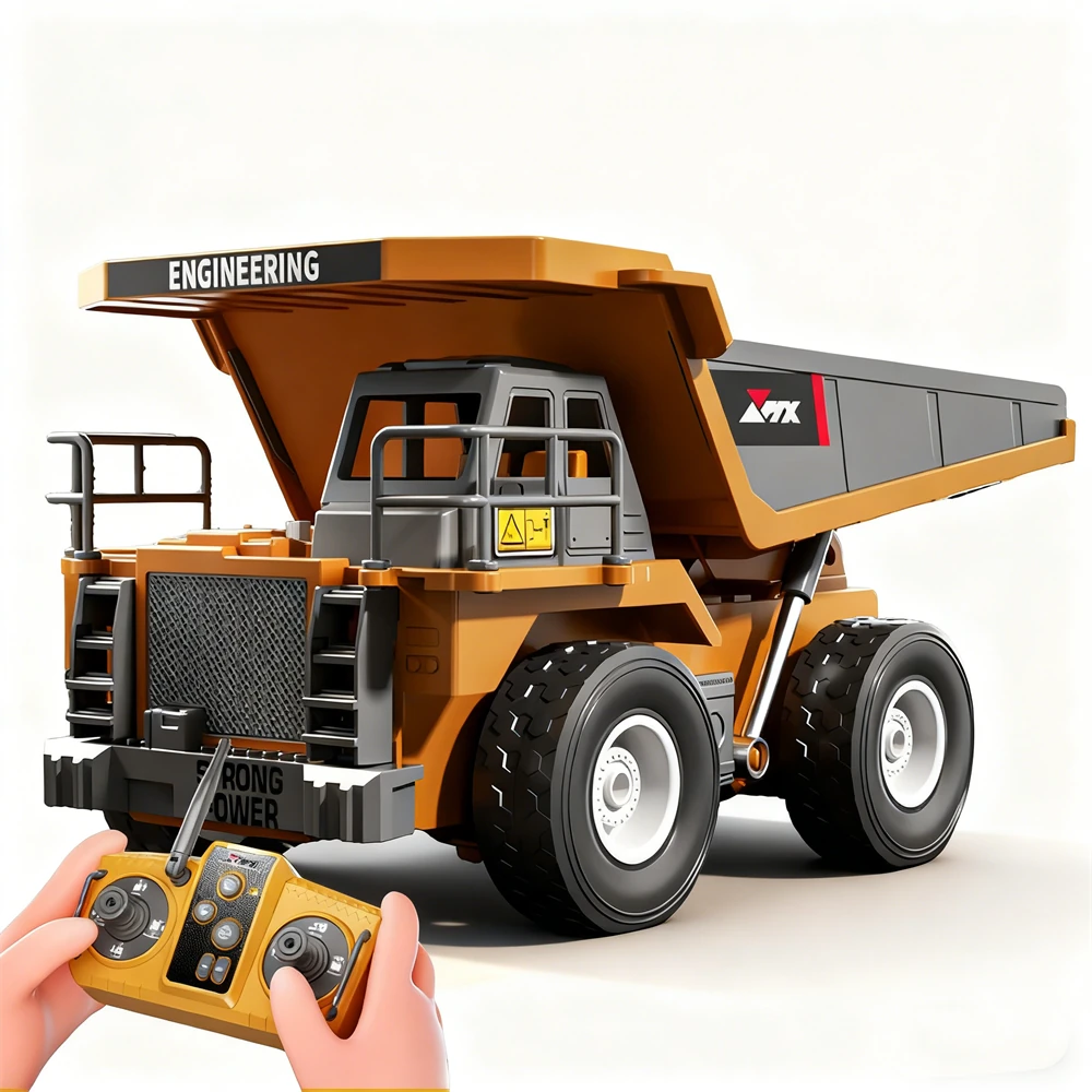 ZMX Z6834YG RTR 1/18 2.4G 8CH Alloy RC Car Simulation Mining Dump Truck LED Light Sound Engineering Vehicles Desktop Toys Models Collection Gift For Boys — ZMX