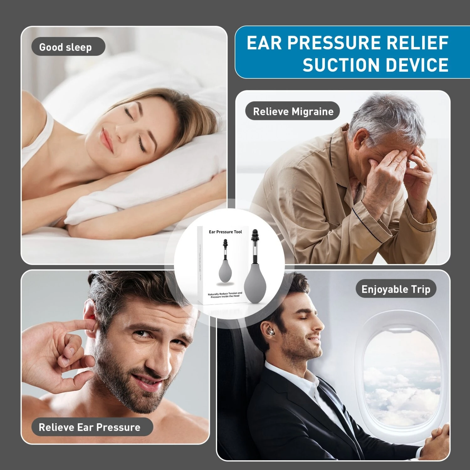 ZOK Ear Pressure Massage Tool Migraine&Headache Fast Comfort Multi-Layer Ear Tip Portable Ear Pressure Relief Device for Home Office Travel — view 4