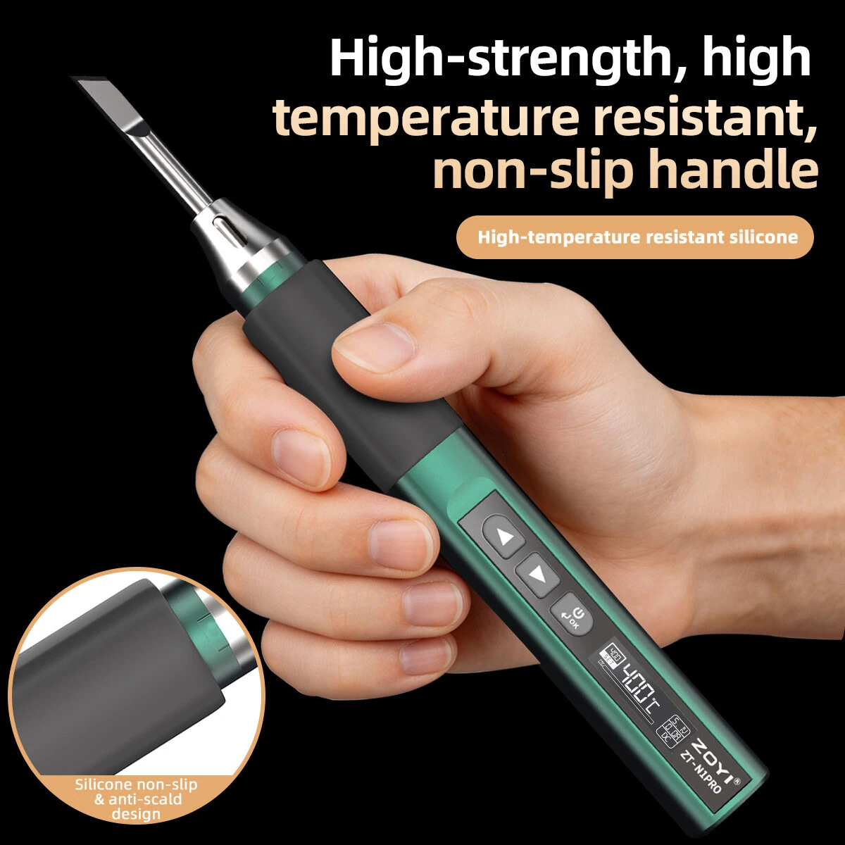 ZOYI ZT-N1PRO Smart Soldering Iron 98W 80-450℃ PID Temperature Control OLED Display Type-C Fast Heating Portable Soldering Tool — view 2