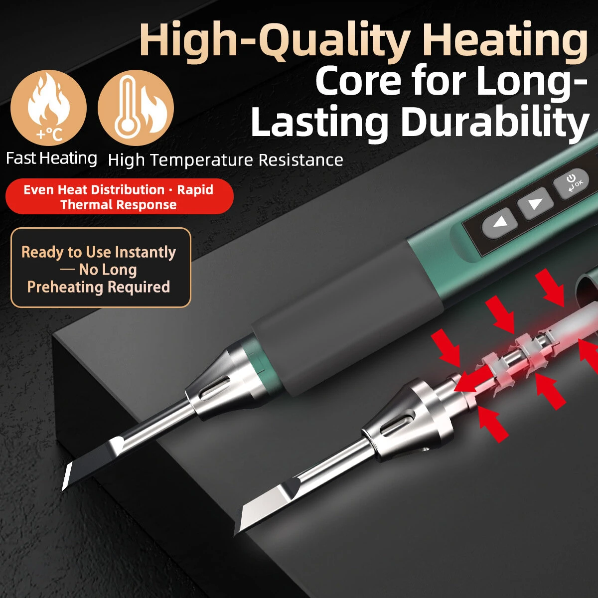 ZOYI ZT-N1PRO Smart Soldering Iron 98W 80-450℃ PID Temperature Control OLED Display Type-C Fast Heating Portable Soldering Tool — view 4