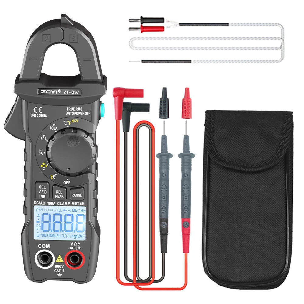 ZT-QS7 Clamp Meter High Precision AC/DC Current Volt Meter with True RMS 6000 Counts Digital Multimeter Auto Range Handheld Measurement Tool — Pricio